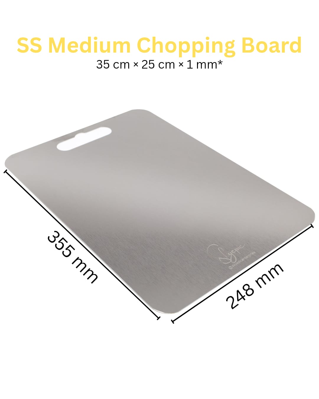 SS- 202 Medium Chopping Board (Brown Box Packing)