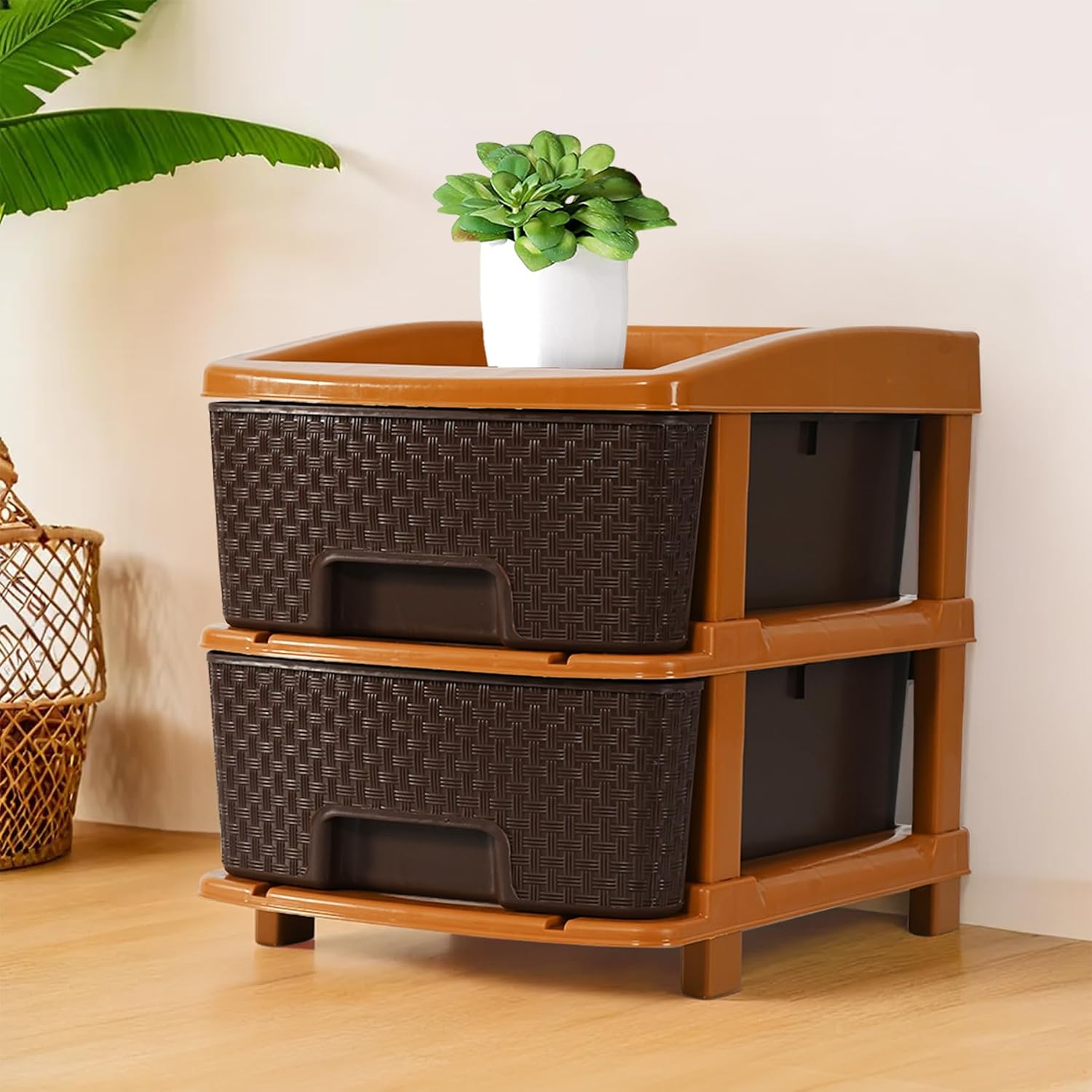 BROWN MODULAR DRAWER - 2 LAYER (Vergine Material) WITH BROWN BOX