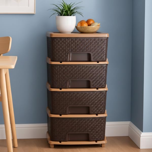 BROWN MODULAR DRAWER - 4 LAYER (Vergine Material) WITH BROWN BOX